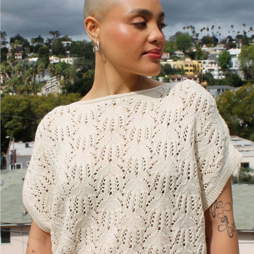 Curator SF Rosey Knit Top in Biscuit Size M/L